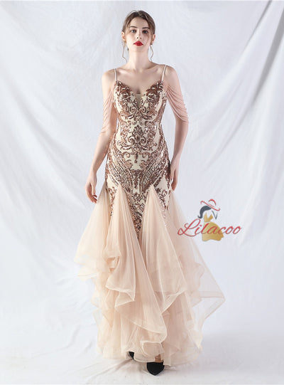 Mermaid Tulle Sequins Beading Prom Dress
