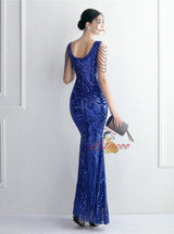 Mermaid V-neck Sequins Beading Prom Dress