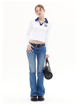 Polo Collar Long Sleeve T-shirt