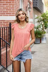 Pleated Stitching Solid Color T-shirt Vest