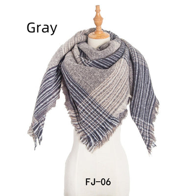 Women Large Plaid Square Scarf