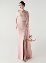 One Shoulder Mermaid Split Prom Dress
