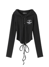 Hooded Sexy Backless Long Sleeve T-shirt