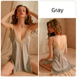 Sexy Satin Lace Pajamas Set