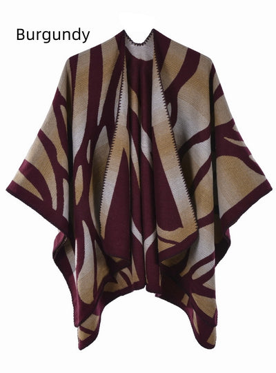 Ladies Scarf Zebra Split Shawl Cloak