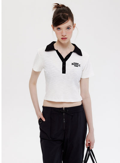 Short Sleeve Lapel Polo Neck T-shirt