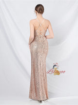 Mermaid Sequins Spaghetti Straps Prom Dress