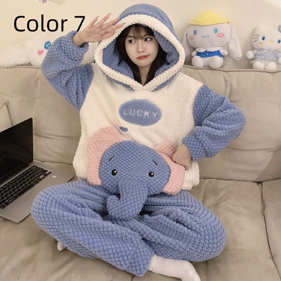 Thick Flannel Cartoon Home Service Suit