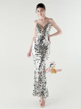 Mermaid Spaghetti Straps Beading Prom Dress