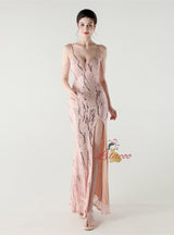 Mermaid Spaghetti Straps Beading Prom Dress