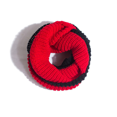 Knitted Wool Splicing Warm Scarf