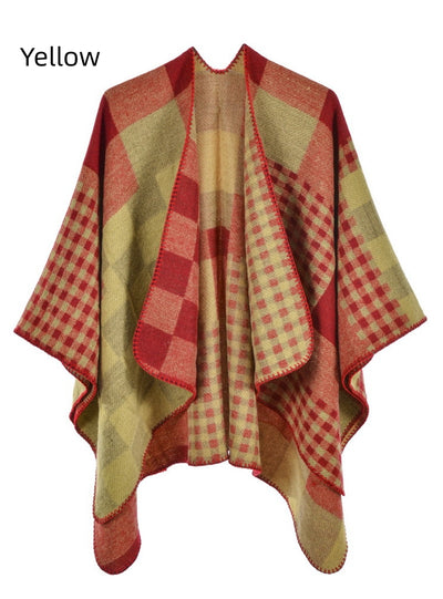 Fashion Cashmere Split Warm Shawl Cloak