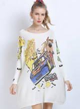 Long Sleeve Dog Print Sweater