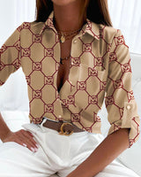 Women Long-sleeved Printed Shirt