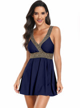 Conservative V-neck Bikini Swimsuit