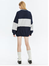 Loose Stitching Round Neck Top