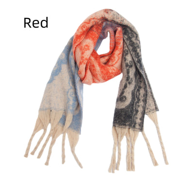 Thick Fringed Jacquard Scarf