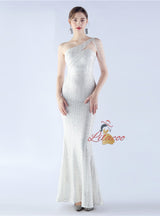 One Shoulder Mermaid Sequins Prom Dress