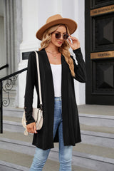 Solid Color Button Loose Long Sleeve Coat