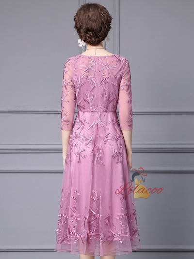 Black Short Sleeve Beading Mother Of The Bride Dress
