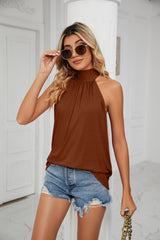 Solid Color Lace Knit Vest T-shirt