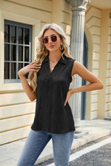 Solid Color Lapel Loose Sleeveless Vest