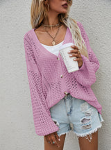 Hollow Knit Cardigan Loose Sweater