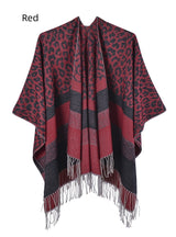 Leopard Tassel Scarf Shawl Cloak