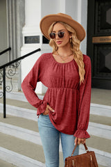 Round Neck Loose Long Sleeve T-shirt