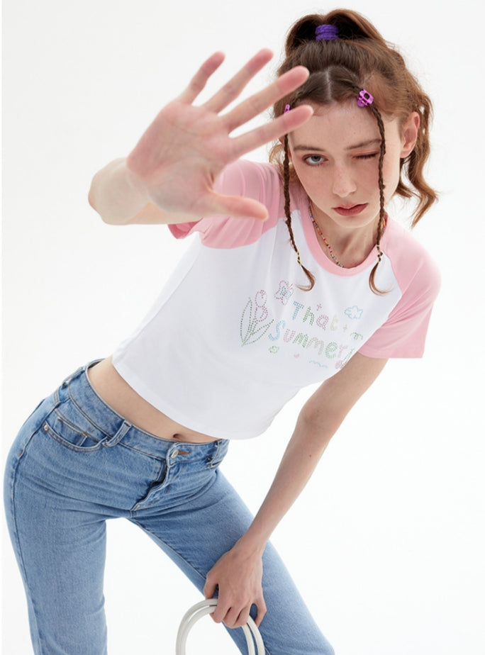 Short Slim Color Matching Top