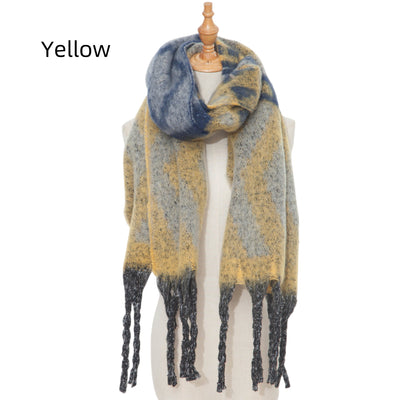 Thickened Coarse Tassel Jacquard Scarf