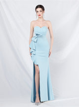 Mermaid Strapless Bow Prom Dress