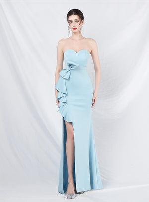 Mermaid Strapless Bow Prom Dress