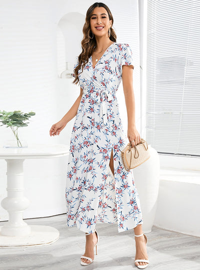 Bohemian V-neck Floral Dress