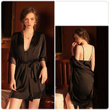 Solid Color Lace Split Suspenders Pajamas