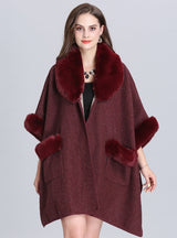 Large Size Cardigan Loose Lapel Pocket Cloak