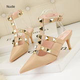 Shallow-mouth Pointed Metal Rivet Hollow Shoes