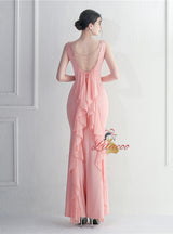 Mermaid Backless Beading Prom Dress