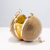 Diamond-encrusted Dinner Bag Small Round Bag