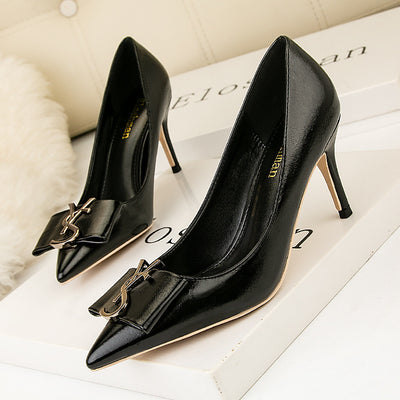 Pointed Shallow Mouth Thin Heels Shoes