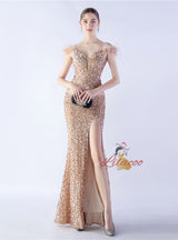 Mermaid Sequins Spaghetti Straps Prom Dress