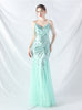 Spaghetti Straps Sequins Beading Prom Dress