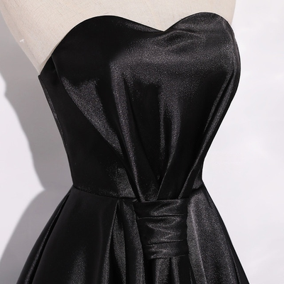 Black Satin Sweetheart Homecoming Dress