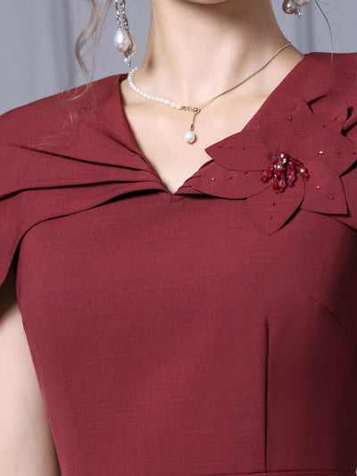 Black V-neck Beading Mother Of The Bride Dress