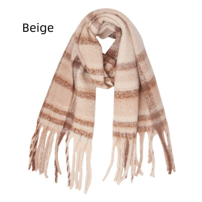 Thickened Coarse Fringed Plaid Scarf