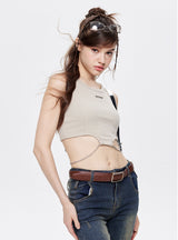 Chain-decorated Slim Vest T-shirt