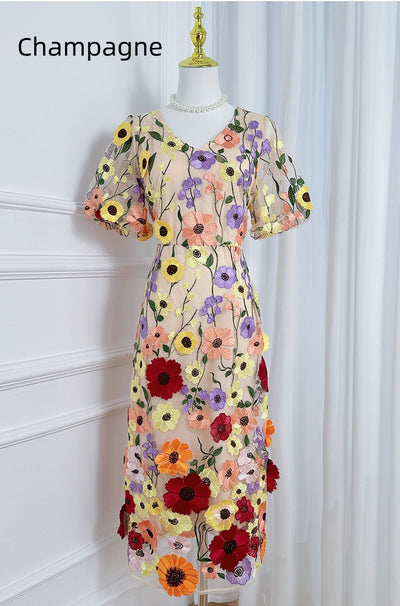 Heavy Industry Three-dimensional Flower Dress