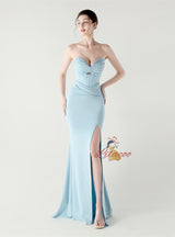 Mermaid Strapless Beading Split Prom Dress