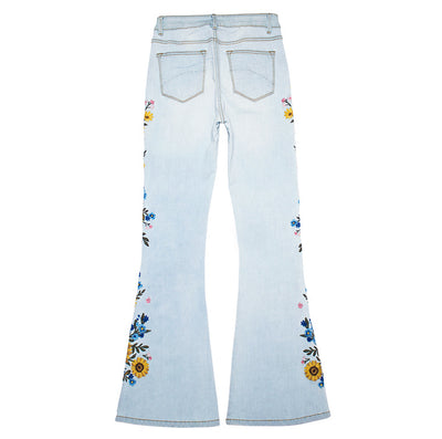 Heavy Industry Embroidery Trumpet Jeans Pants
