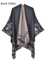 Retro Double-sided Split Shawl Fringed Cloak
